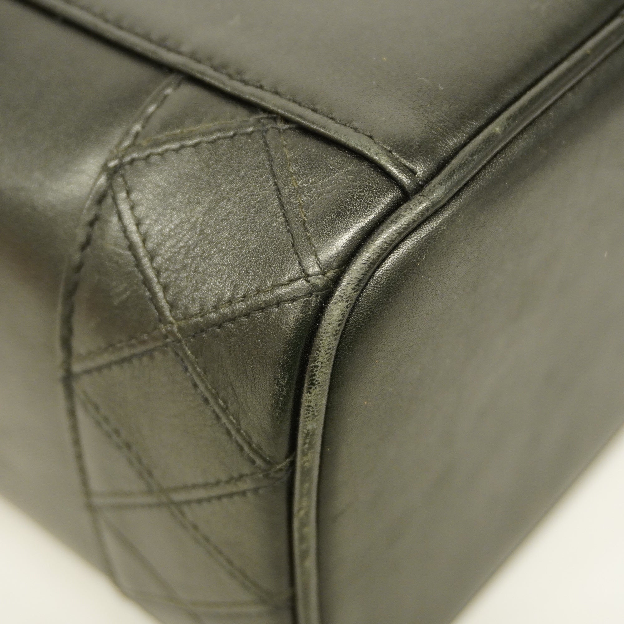 CHANEL  Bicolor Vanity Bag Women's Leather Vanity Bag Black