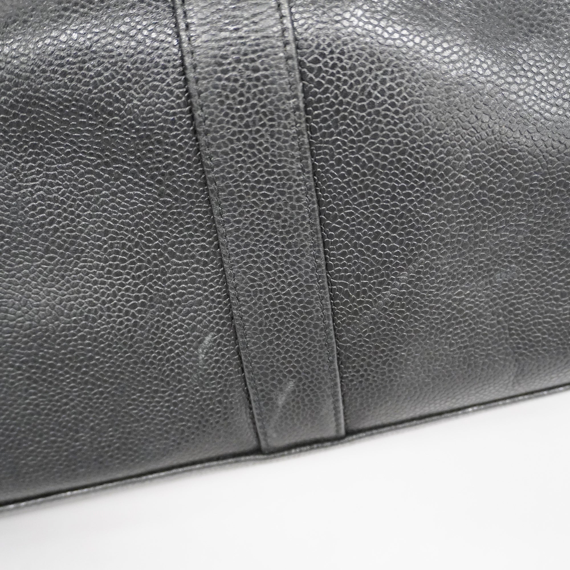 CHANELAuth  Caviar Skin Women's Caviar Leather Boston Bag Black