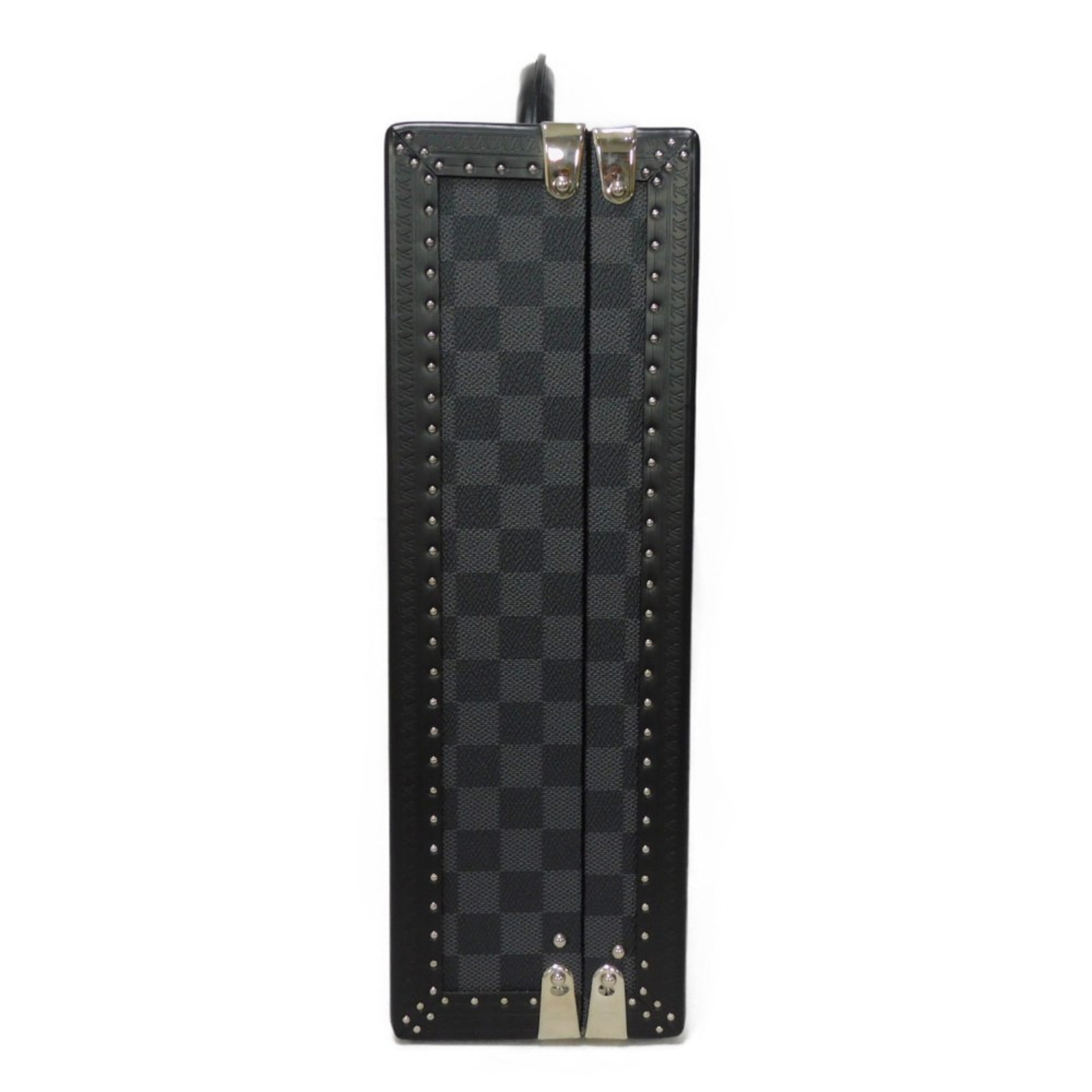 LOUIS VUITTON Trunk President Logo Black Attache Case Damier Graphite Noir N48190 Men's Bag