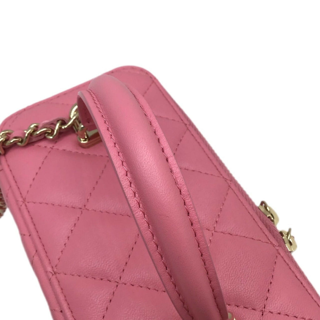 CHANEL Vanity Chain Bag AP2199 Lambskin Pink G Hardware Shoulder Women Men Unisex