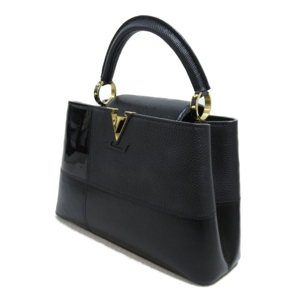 LOUIS VUITTON CapucineBB2way Shoulder Bag Black enamel Taurillon Clemence leather/snake M59269