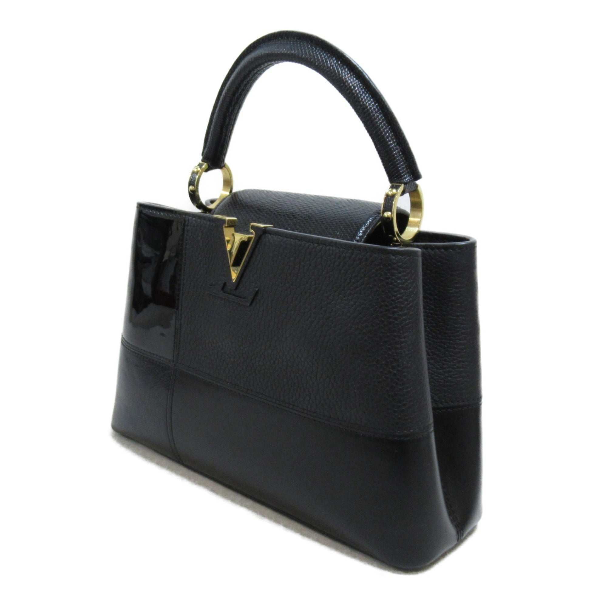 LOUIS VUITTON CapucineBB2way Shoulder Bag Black enamel Taurillon Clemence leather/snake M59269