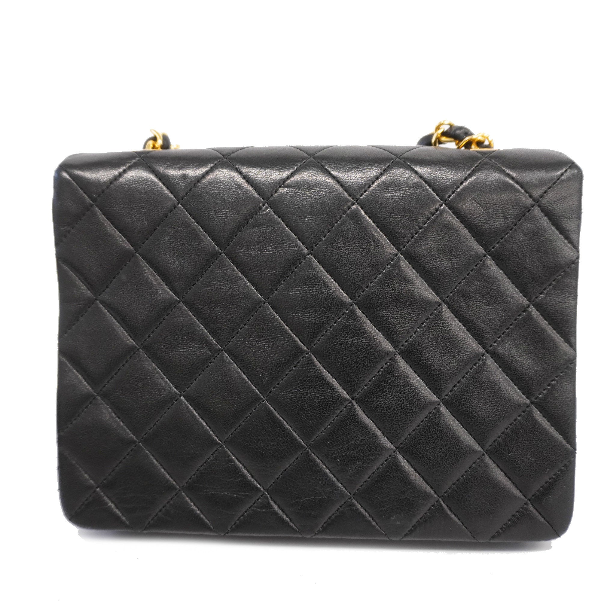 CHANELAuth  Matelasse Chain Shoulder Lambskin Women's Leather Shoulder Bag Black
