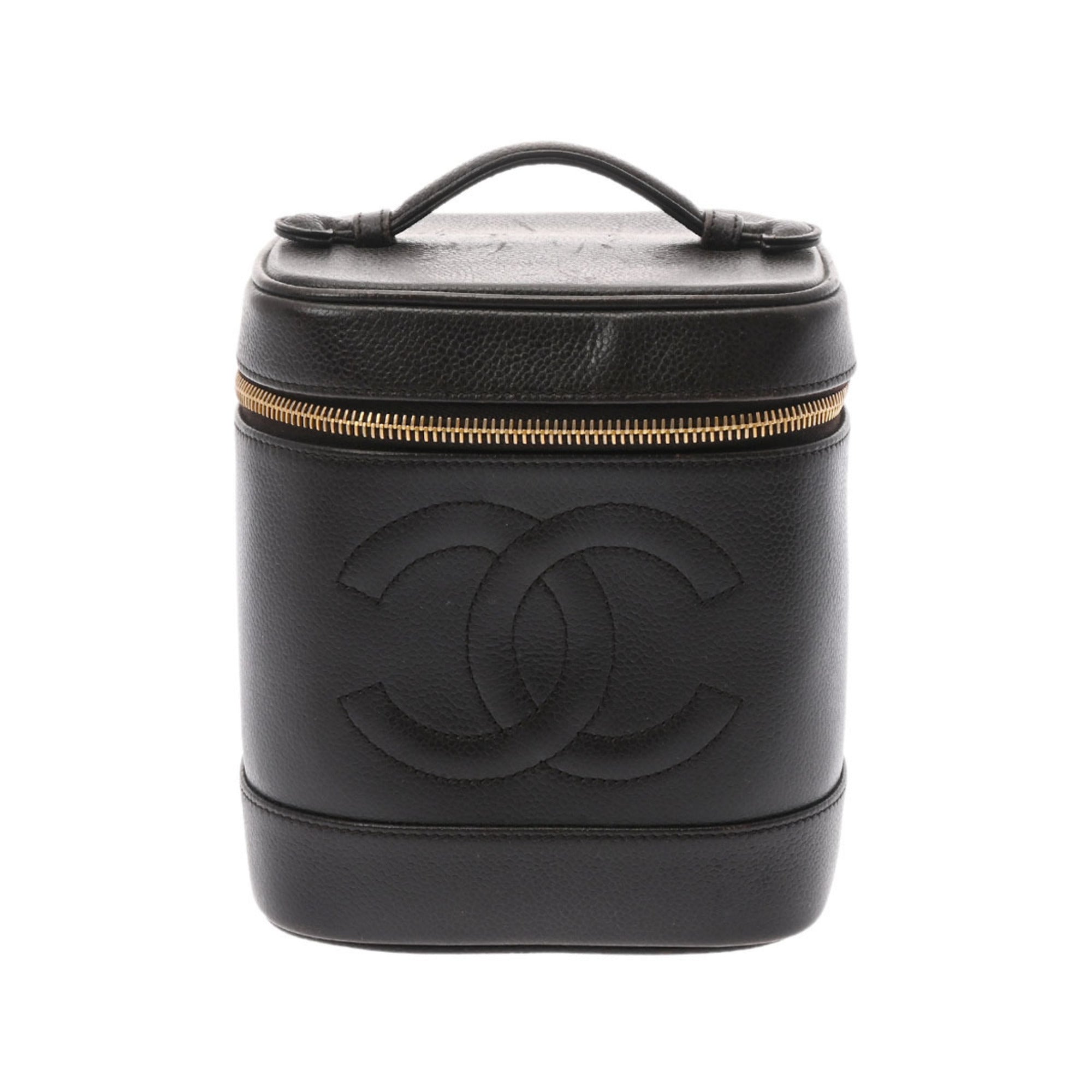 CHANEL Vanity Brown Ladies Caviar Skin Handbag