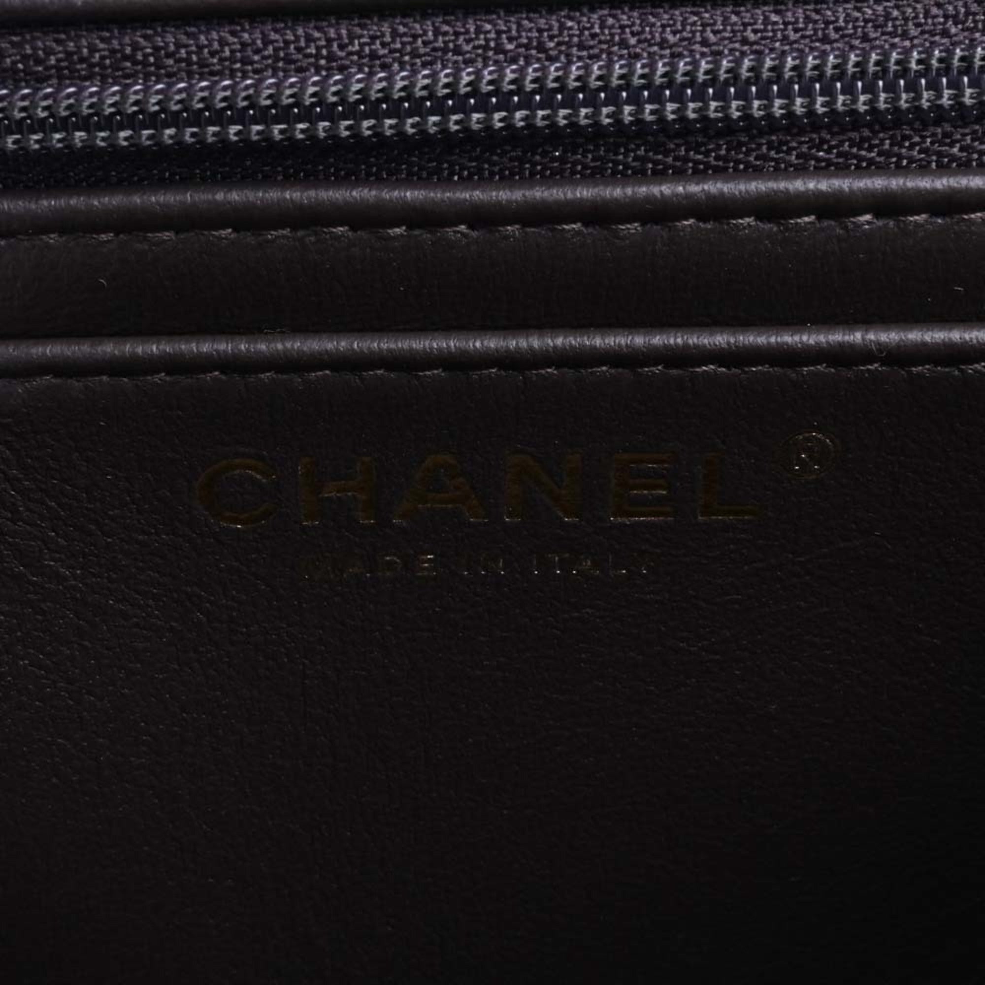 CHANEL Lambskin Matelasse Coco Mark Chain Shoulder Bag Brown Women's