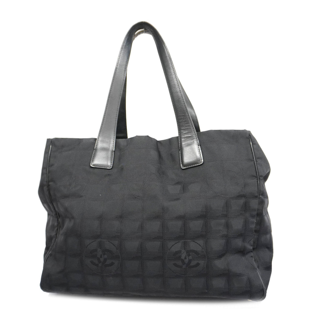 CHANELAuth  New Travel Line Tote Bag Women's Nylon Canvas Tote Bag Black