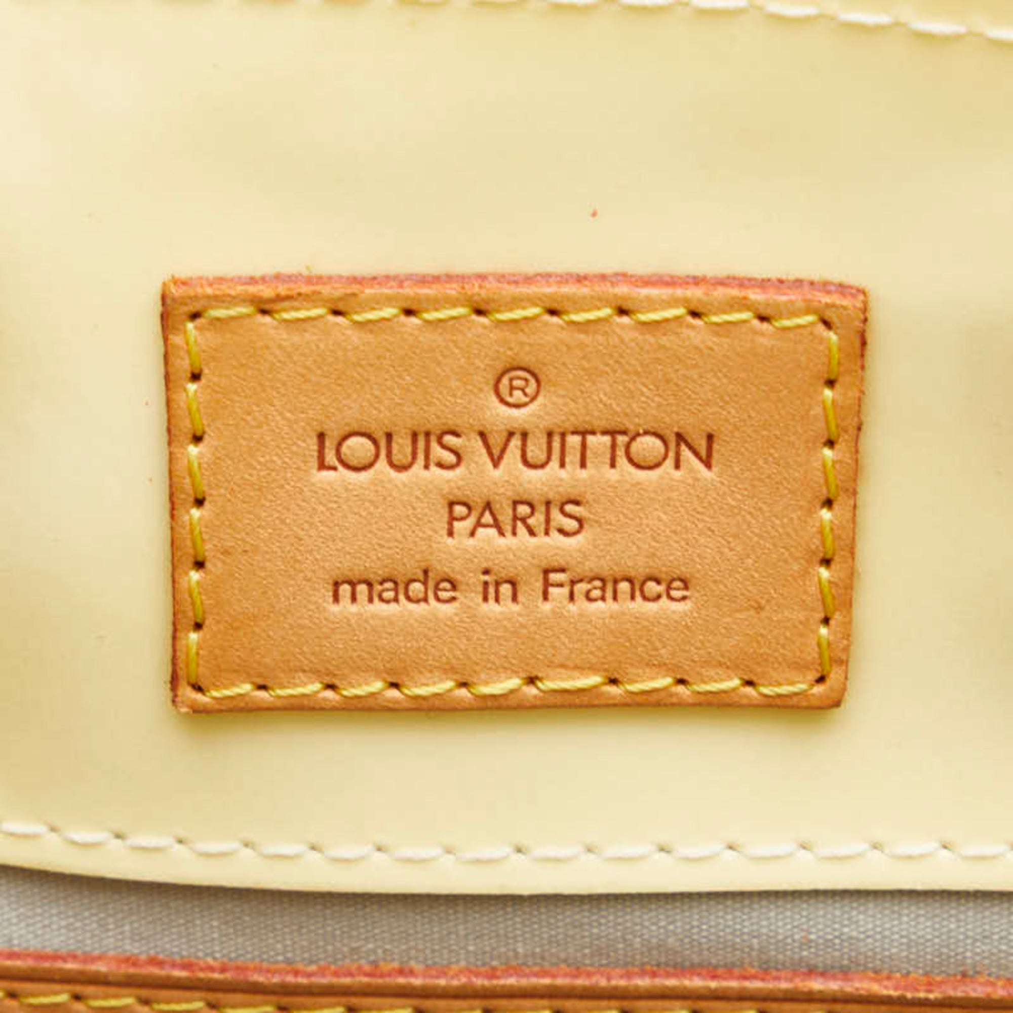 LOUIS VUITTON Monogram Vernis Reid PM Handbag M91336 Perle White Patent Leather Women's