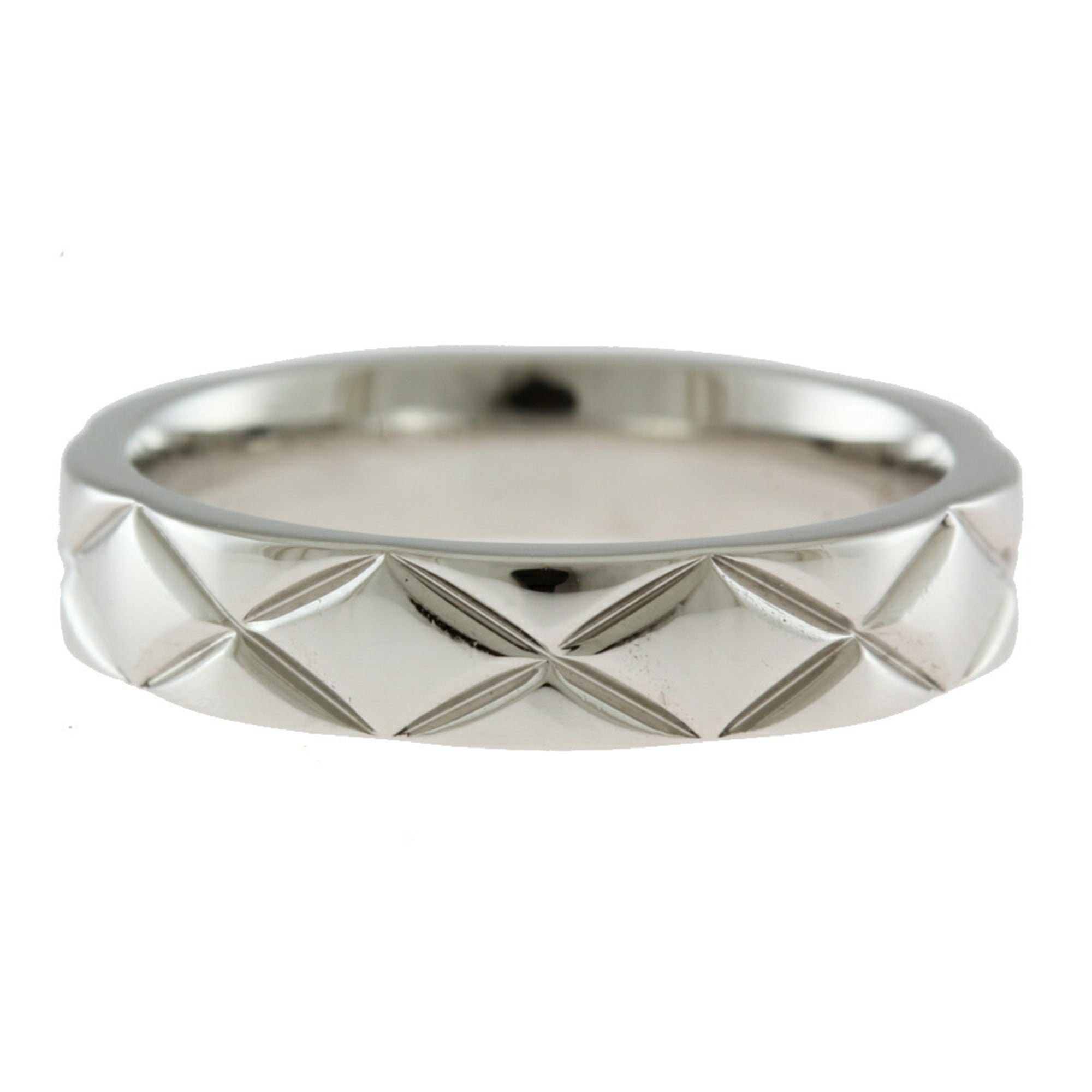 CHANEL Matelasse Ring No. 4 Pt950 Platinum Women's