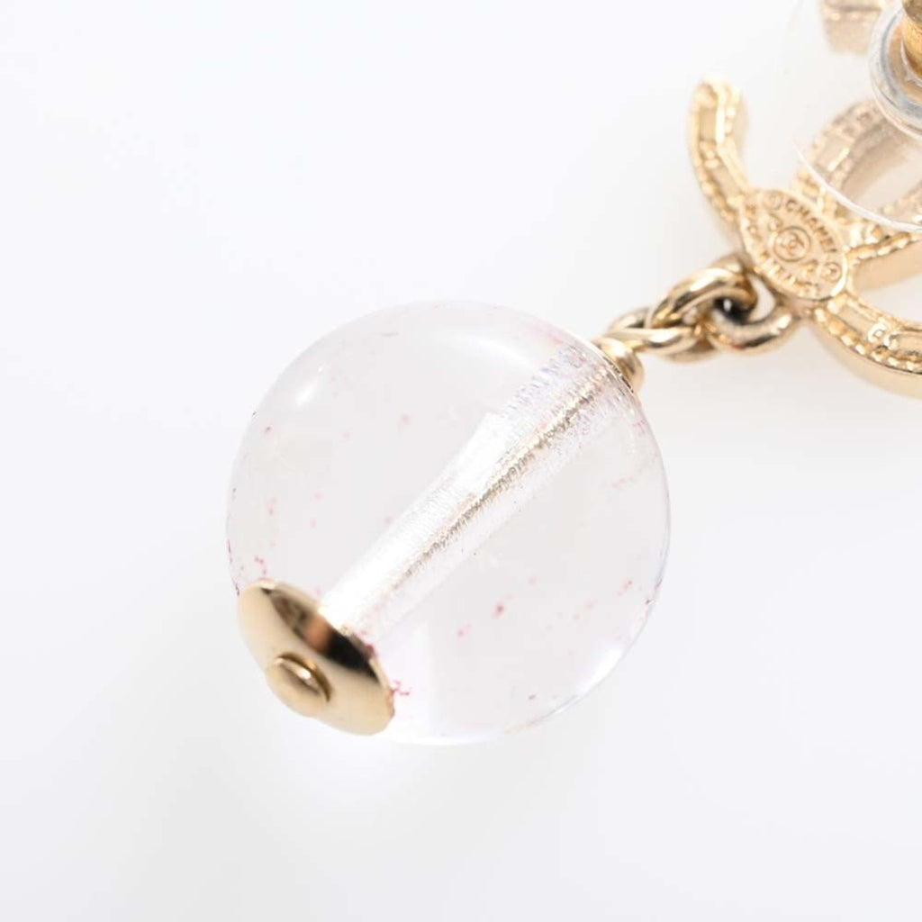 CHANEL Cocomark earrings clear ladies