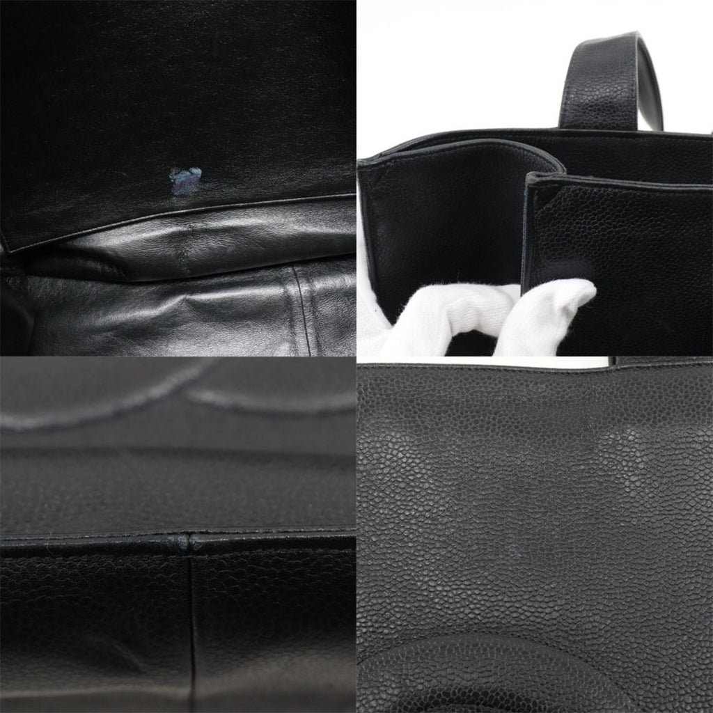 CHANEL Coco Mark Matte Caviar Skin Black Women's Tote Bag