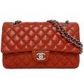 Chanel Chain Shoulder Bag 25 Red Matrasse A01112 W Flap Leather Lambskin 15s CHANEL Coco Mark Turn Lock Quilted Double Handbag