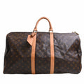 LOUIS VUITTON Monogram Keepall Bandouliere 55 Handbag Boston Bag M41414 Brown Women's