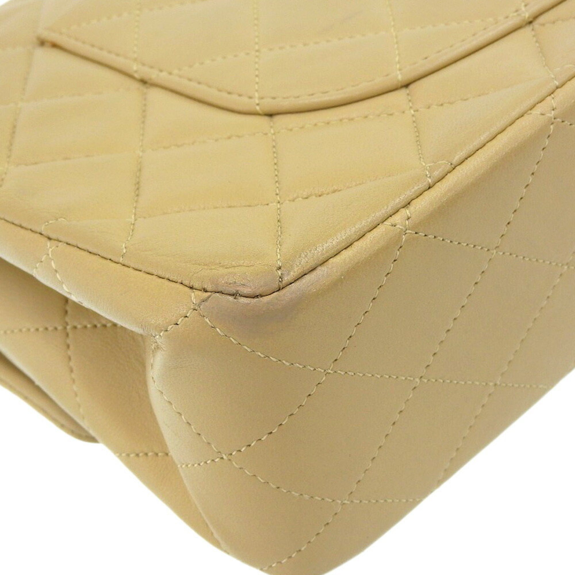 CHANEL here mark matelasse 25 chain shoulder double flap A01112