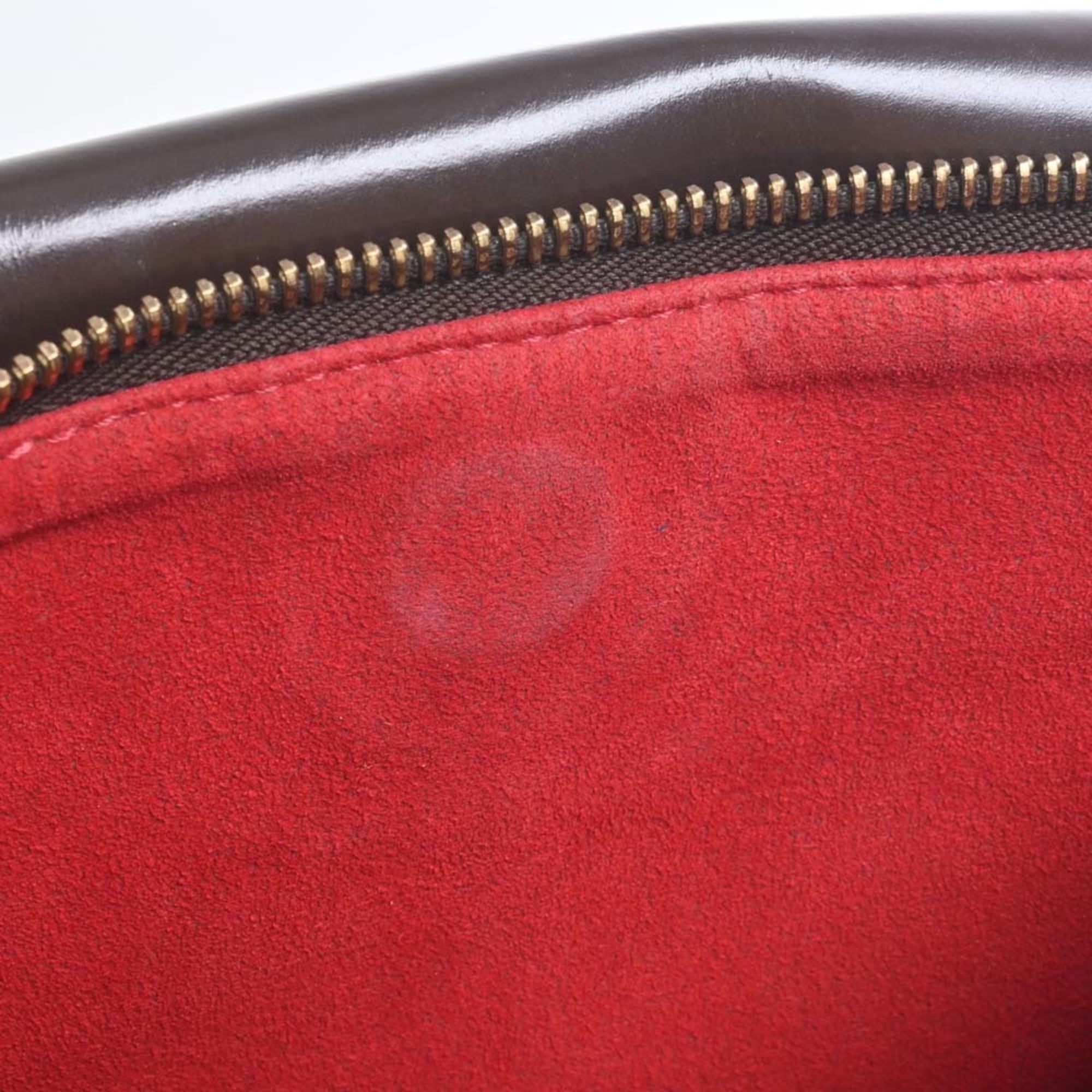 LOUIS VUITTON Damier Twice Shoulder Bag N48259 Brown/Red Ladies