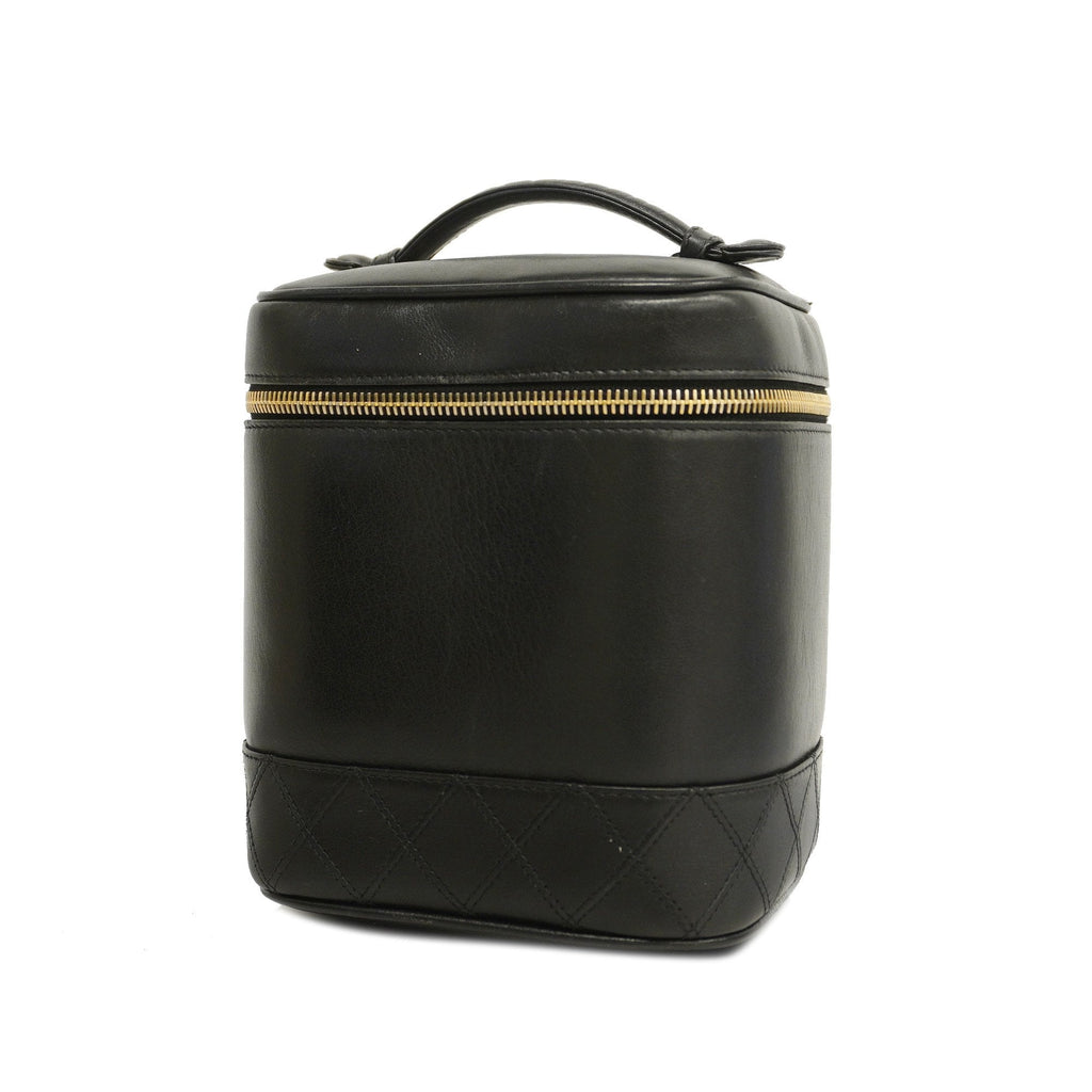 CHANEL[3ca0286]   Vanity Bag Bicolore Lambskin Black Gold metal