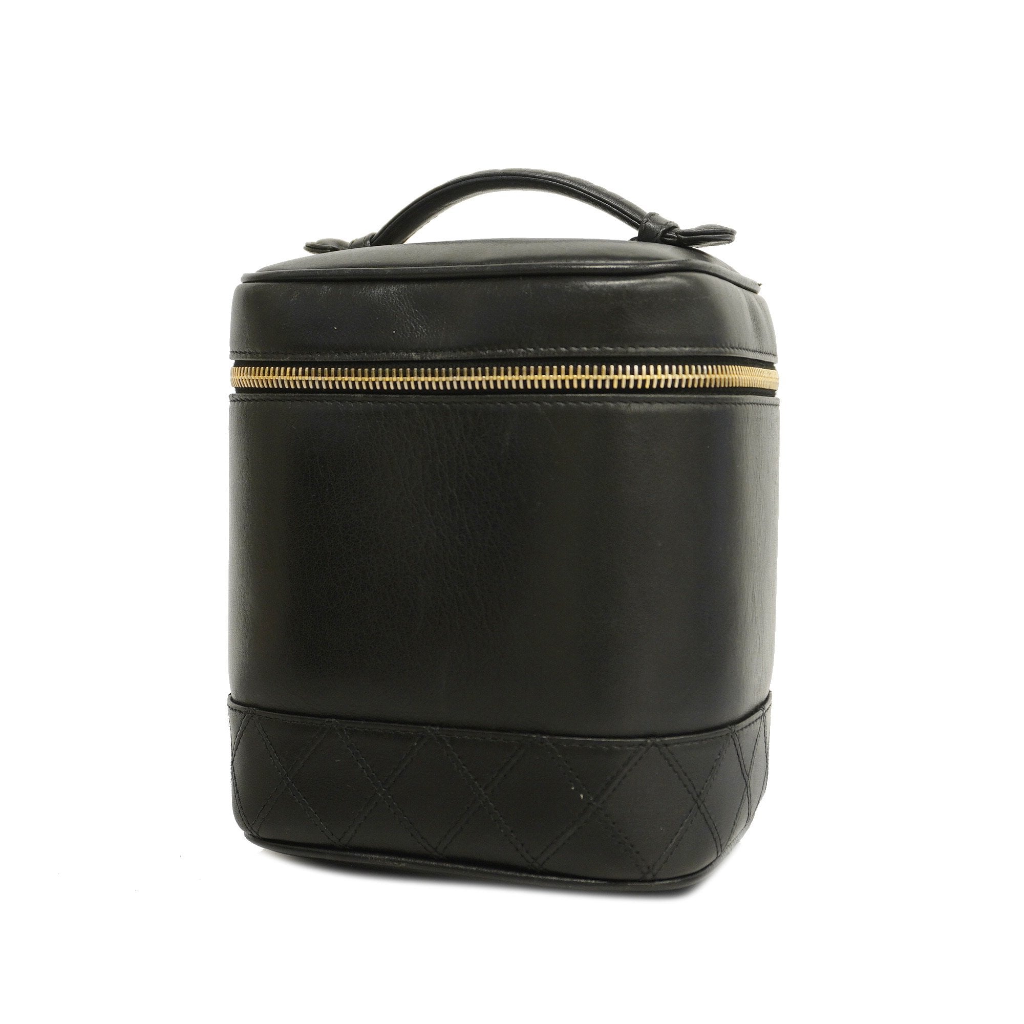 CHANEL[3ca0286]   Vanity Bag Bicolore Lambskin Black Gold metal