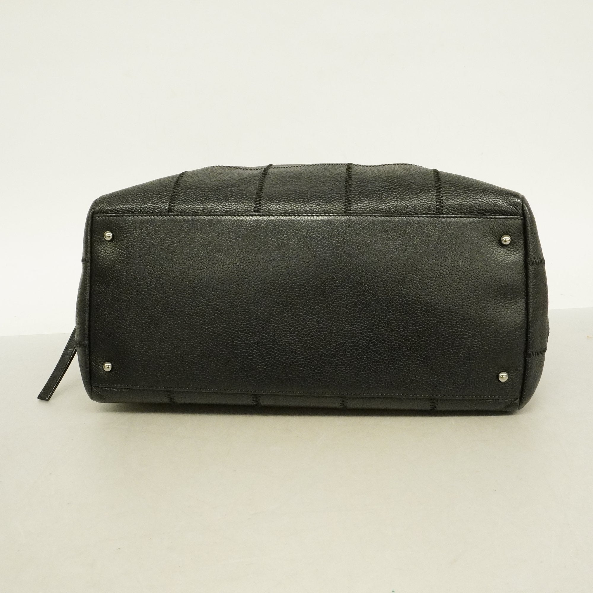 Chanel Chocolate Bar Shoulder Bag Women's Caviar Leather Shoulder Bag Black