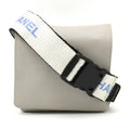 CHANEL Sports Line Waist Pouch Bag Body Hip Nylon Canvas Gray White