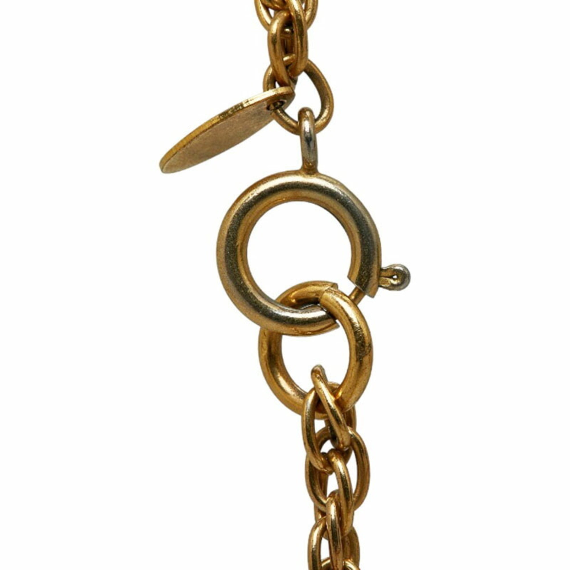 CHANEL Cocomark Necklace Gold Plated Women's