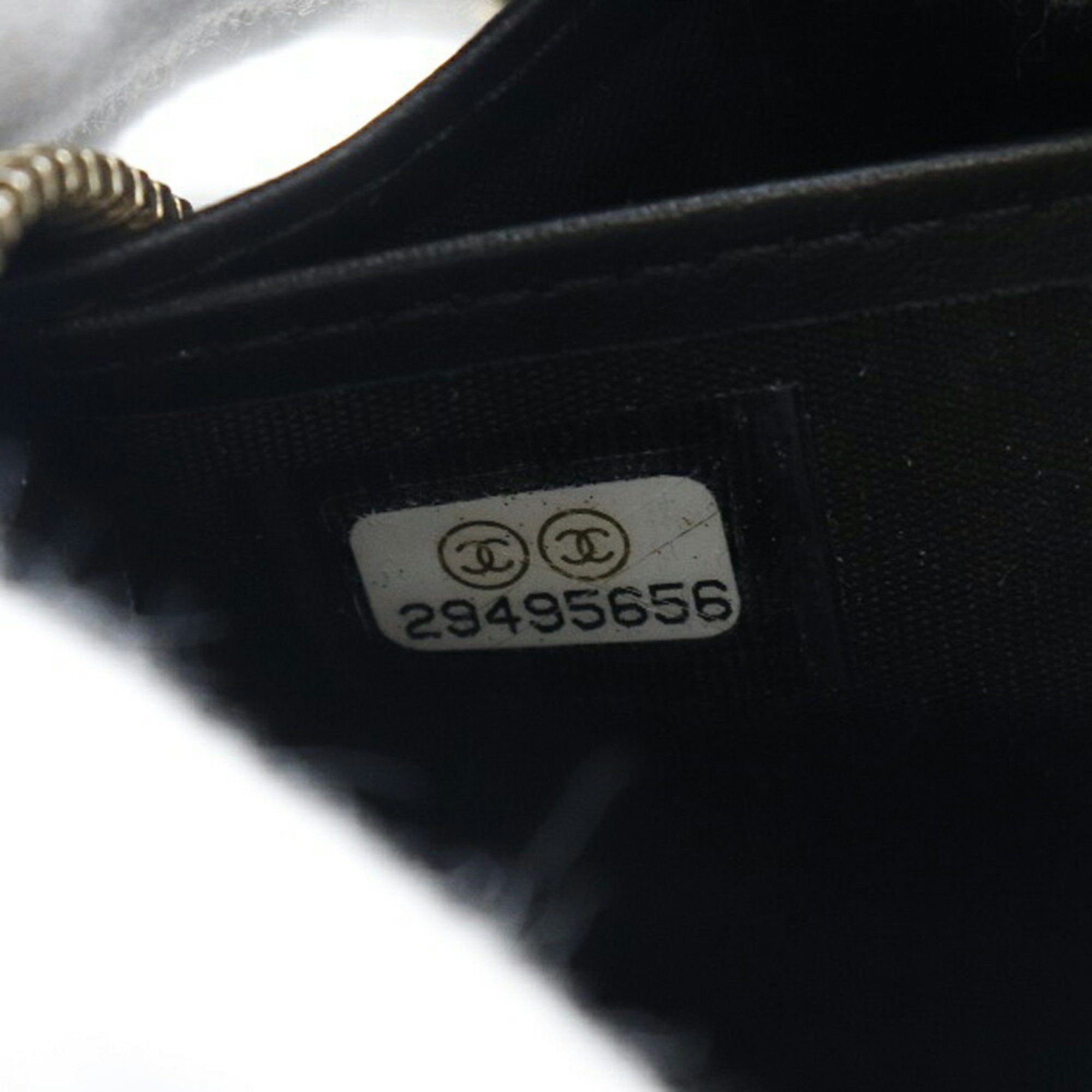 CHANEL Camellia Emboss Cocomark A82281 Matte Caviar Skin Black Women's Long Wallet