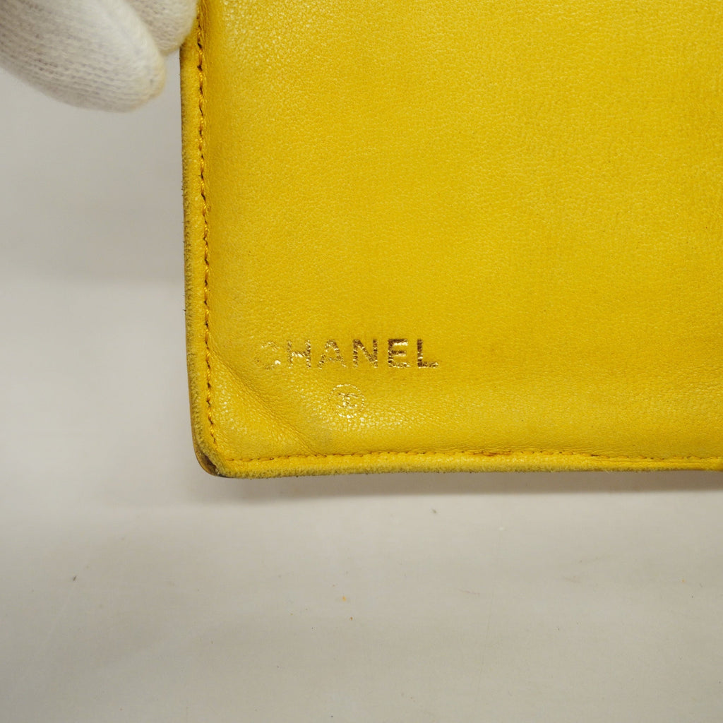 CHANEL  Wallet Gold Hardware Women's Caviar Leather Yellow