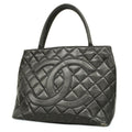 CHANELAuth  Reprint Tote Women's Leather Tote Bag Black
