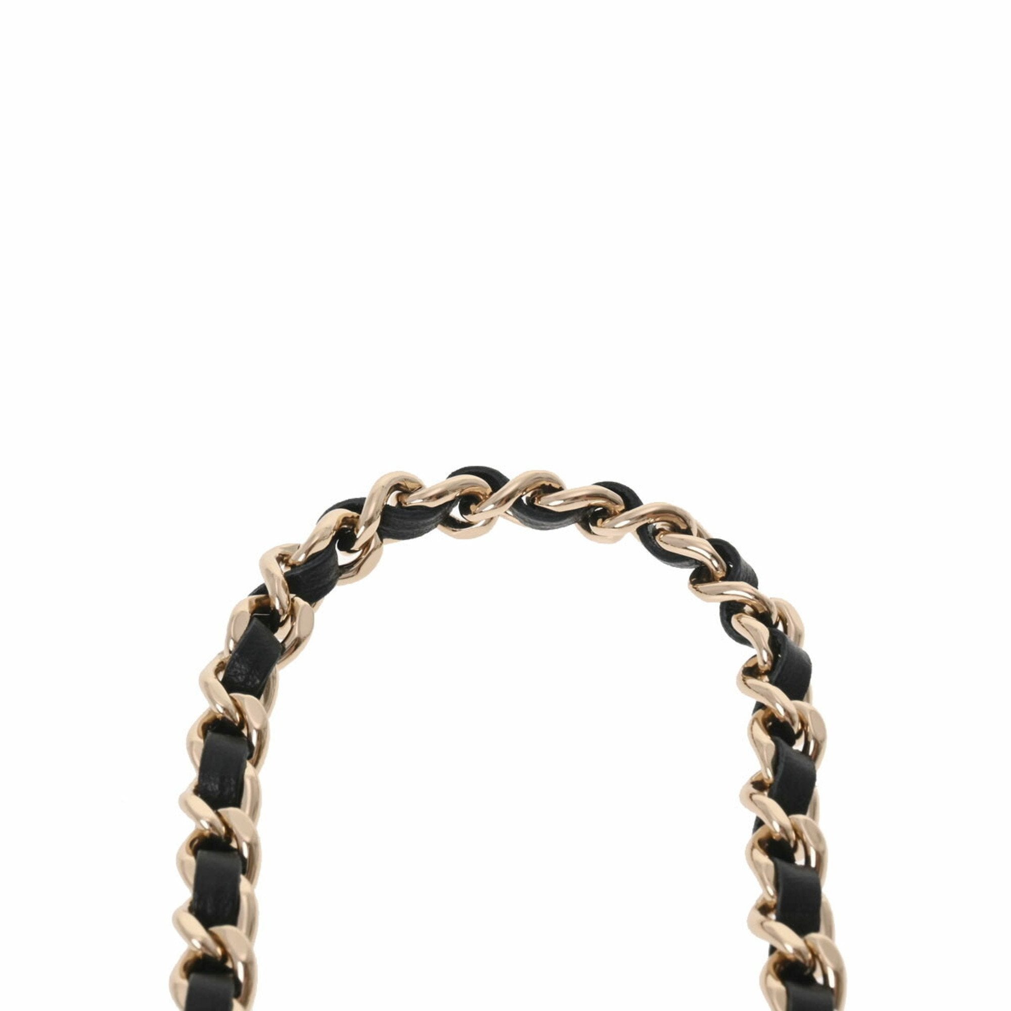 CHANEL Matelasse Chain Pouch Black Women's Jersey