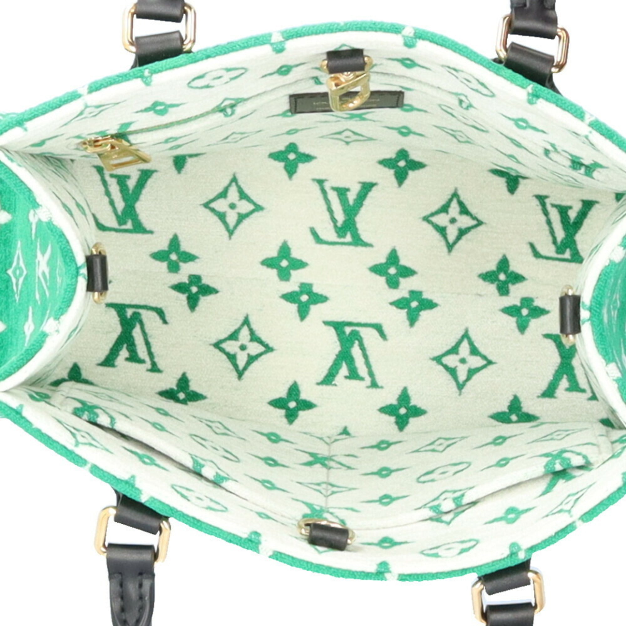 LOUIS VUITTON On the Go PM LV Match Shoulder Bag Leather M46216 Green Women's