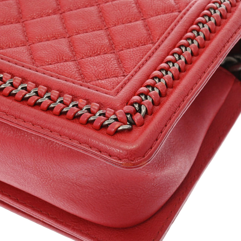 CHANEL Boy  Men,Women Handbag Black,Red Color,White