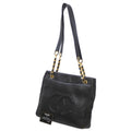CHANEL Coco Shoulder Bag Caviar Skin Chain Tote Black  Ladies KS