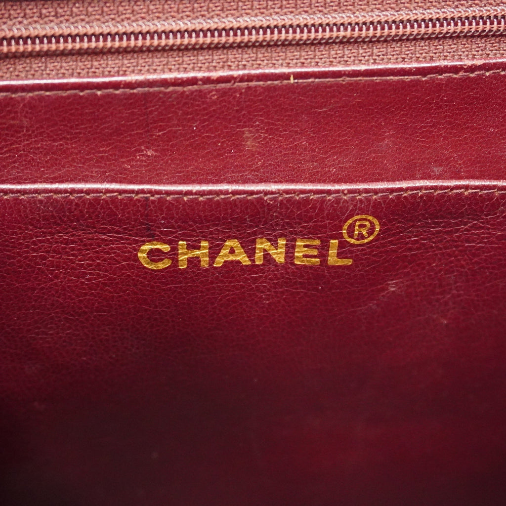 CHANELAuth  Big Matelasse W Chain Women's Leather Shoulder Bag Black