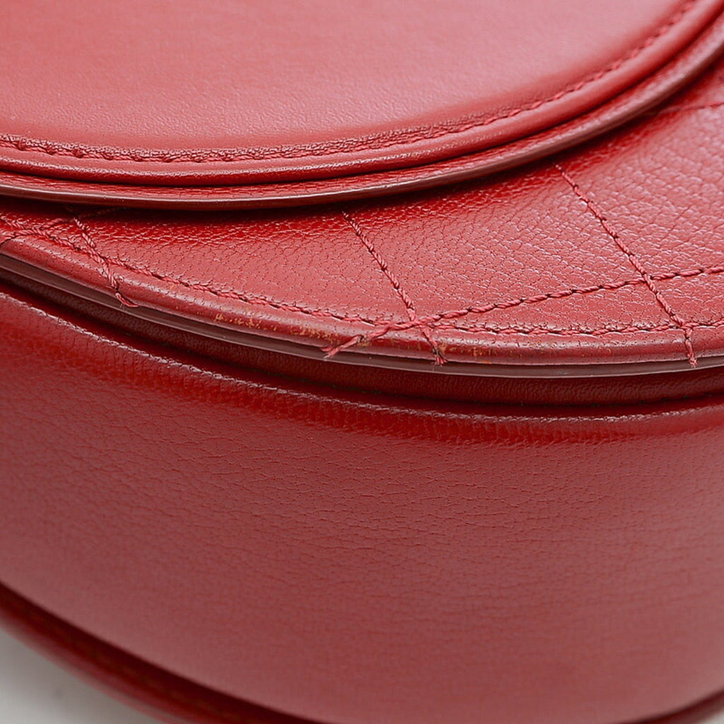 CHANEL matelasse 2-way chain bag leather red gold hardware