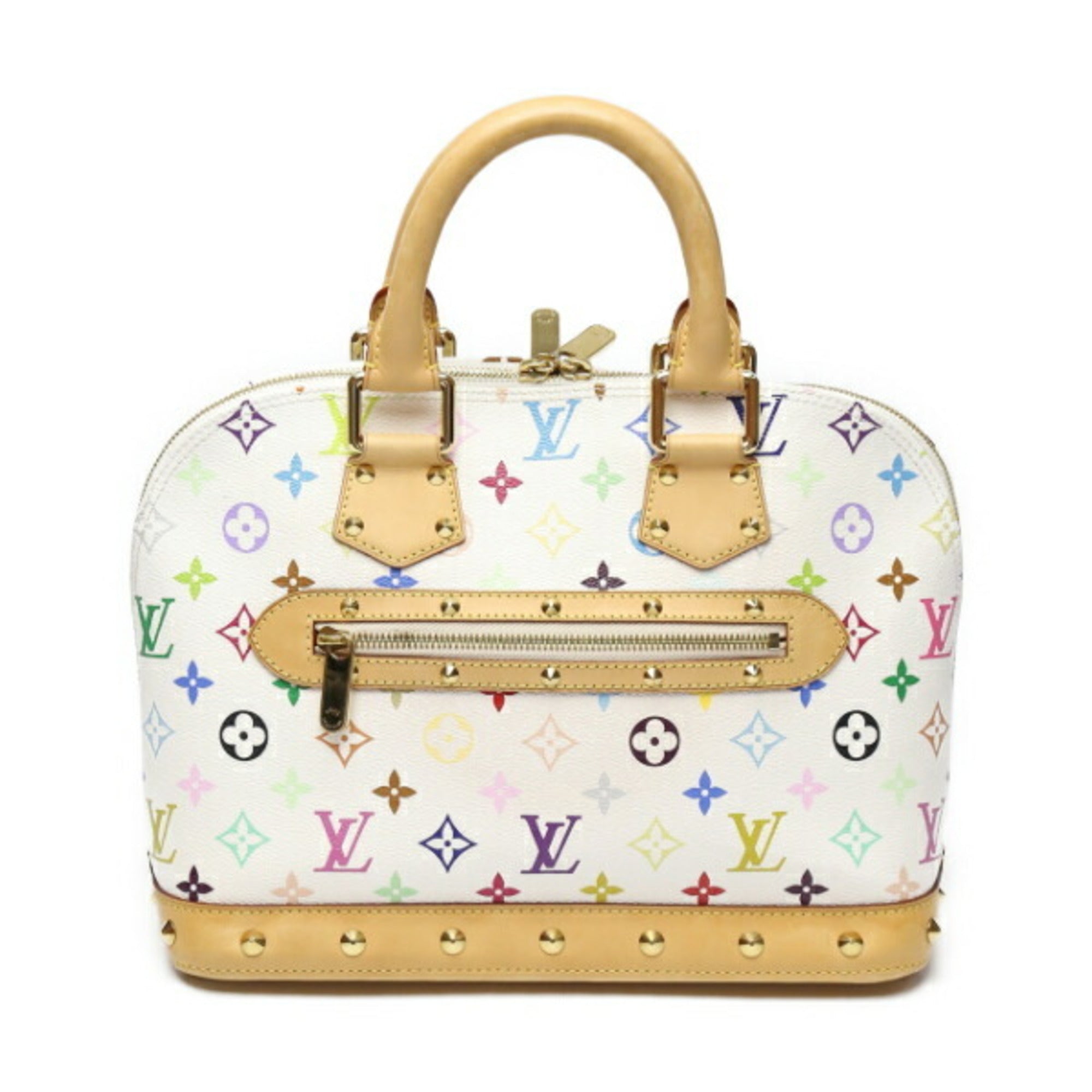 LOUIS VUITTON Alma Monogram Multicolor M92647  Bron White Handbag LV