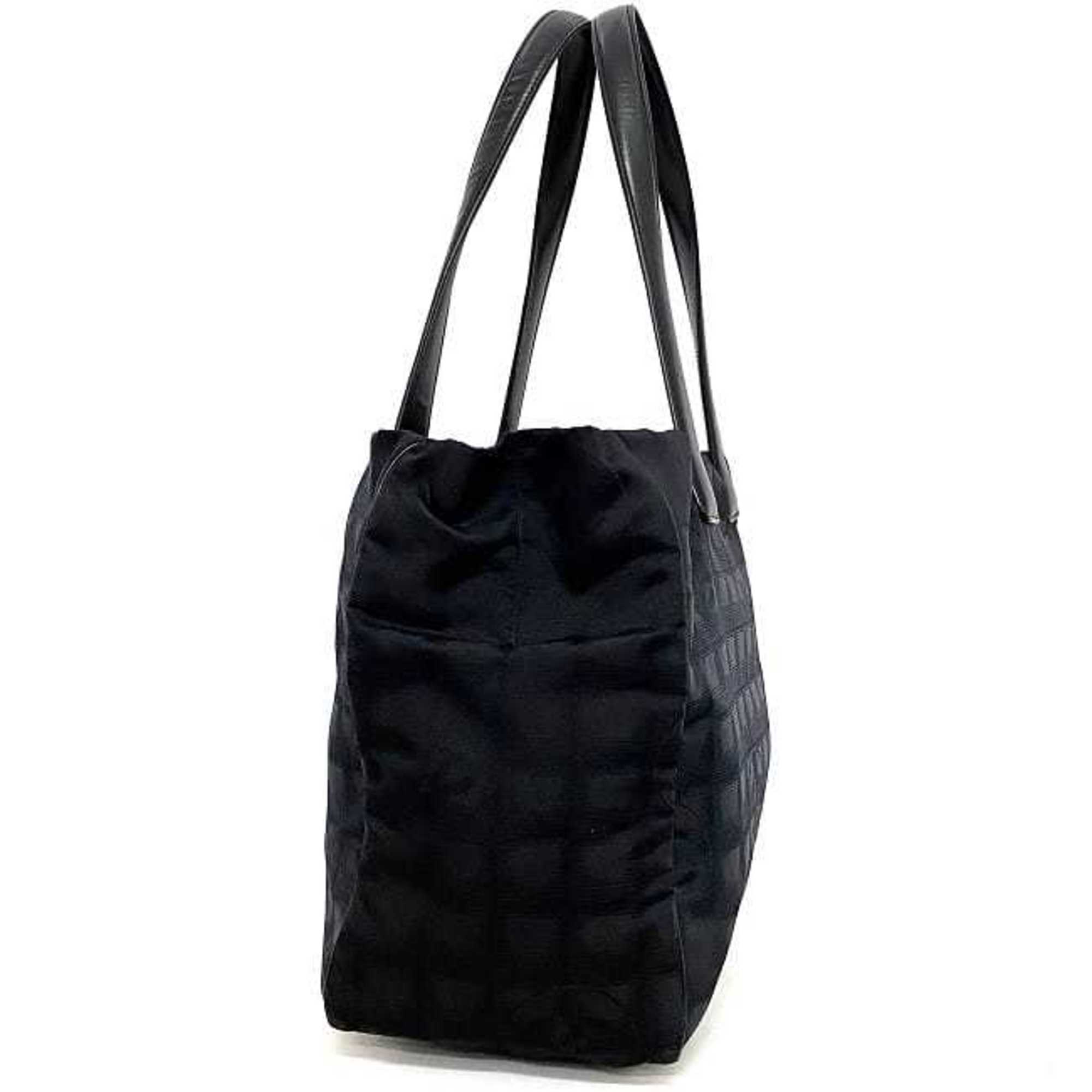 CHANEL MM Black New A15991 Coco Mark Nylon Leather 8th  Nutra Line Ladies