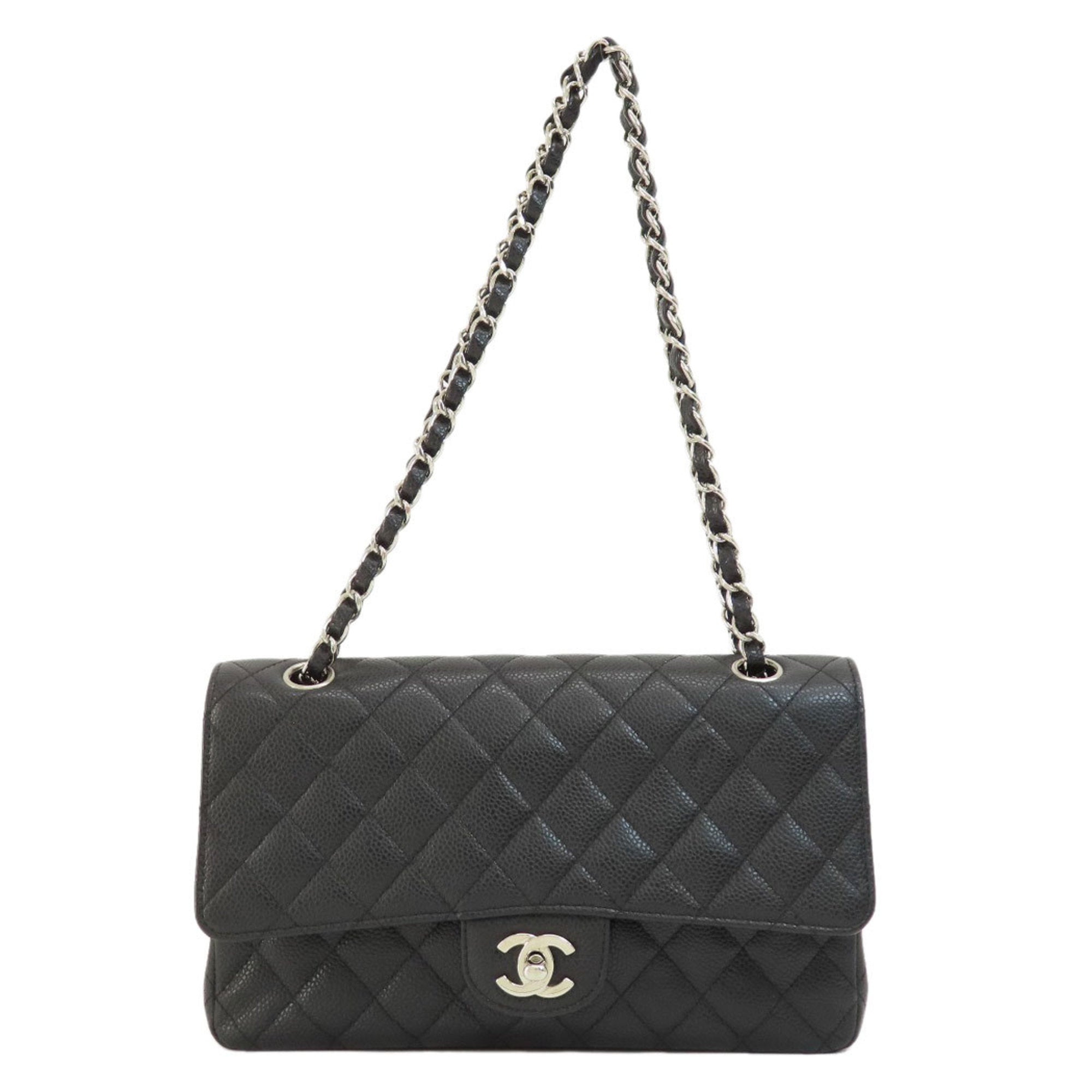 CHANEL Chain Shoulder Matelasse Bag Caviar Skin Women's