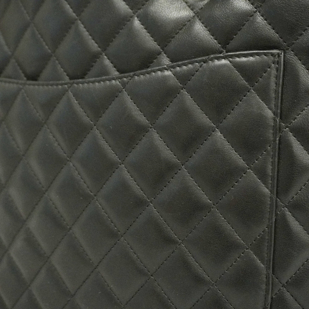 CHANELAuth  Ligne Cambon Tote Bag Women's Leather Tote Bag Black