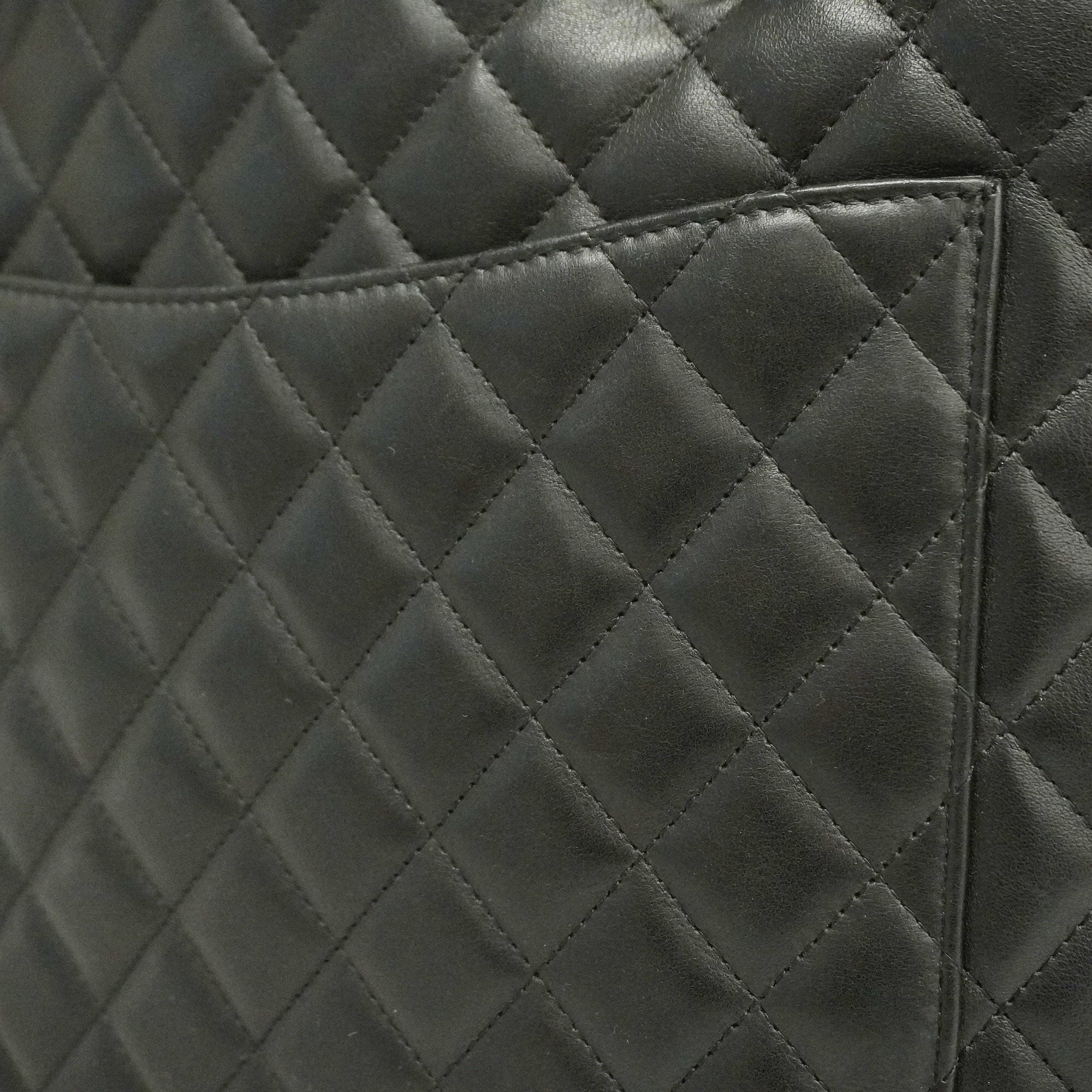 CHANELAuth  Ligne Cambon Tote Bag Women's Leather Tote Bag Black