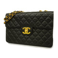 CHANEL  Matelasse Big Matelasse W Chain Women's Leather Shoulder Bag Black