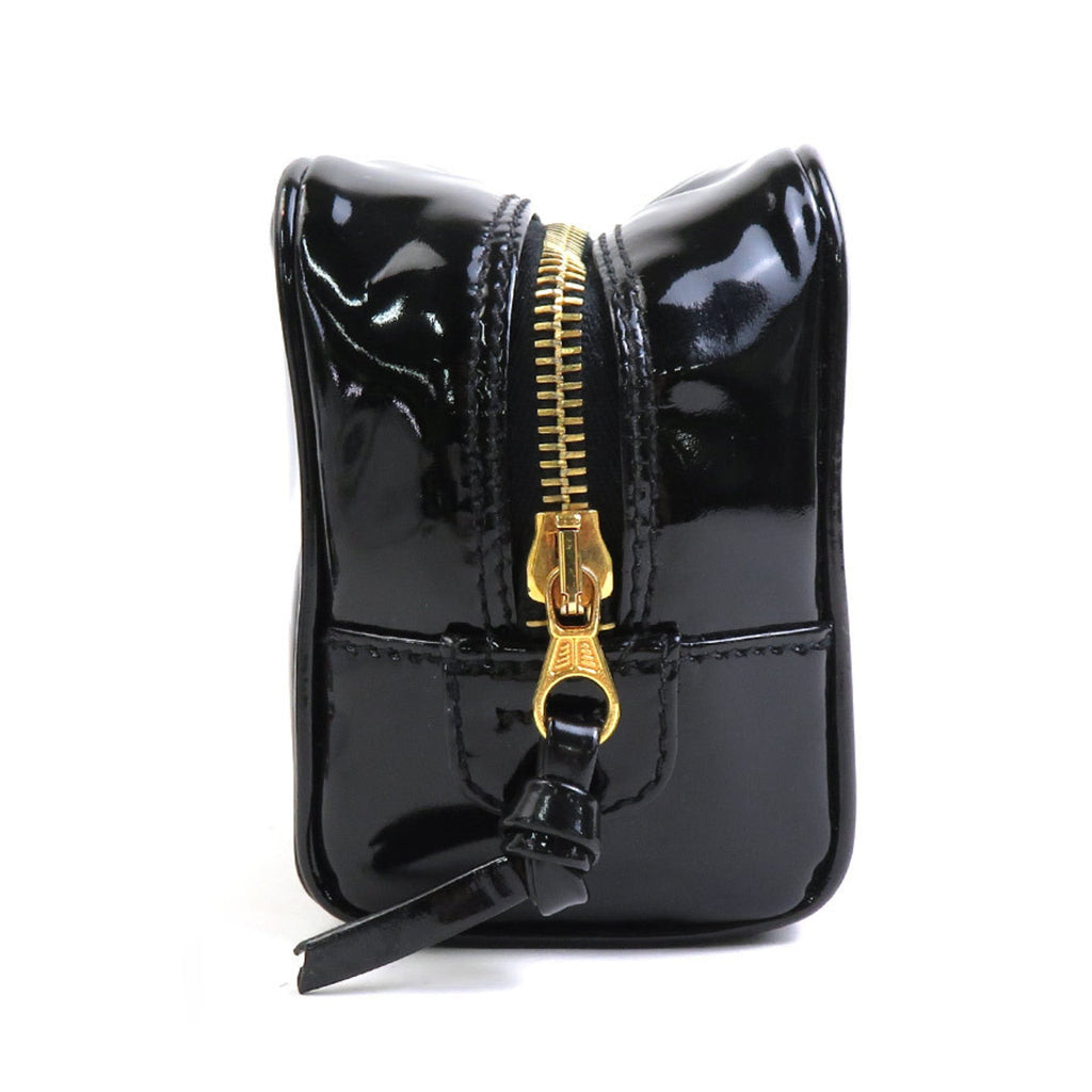 CHANEL Pouch Multi Case Coco Mark Patent Leather Black Gold Women's e56008f