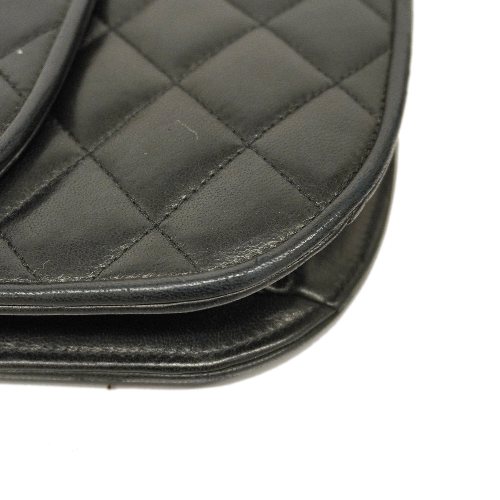 CHANEL  Matelasse Chain Shoulder Lambskin Women's Leather Shoulder Bag Black