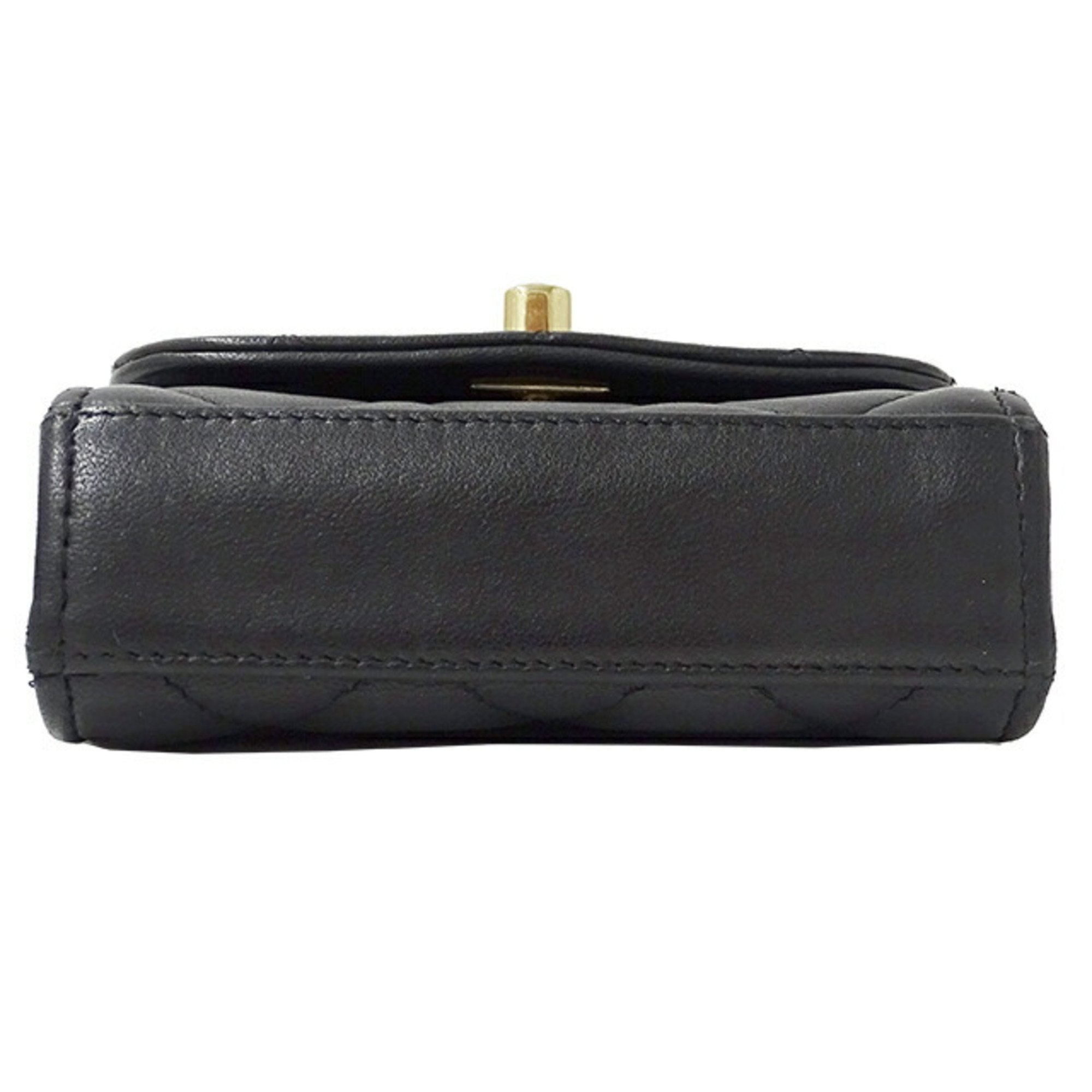 CHANEL Bag Matelasse Women's Shoulder Lambskin Chain Black