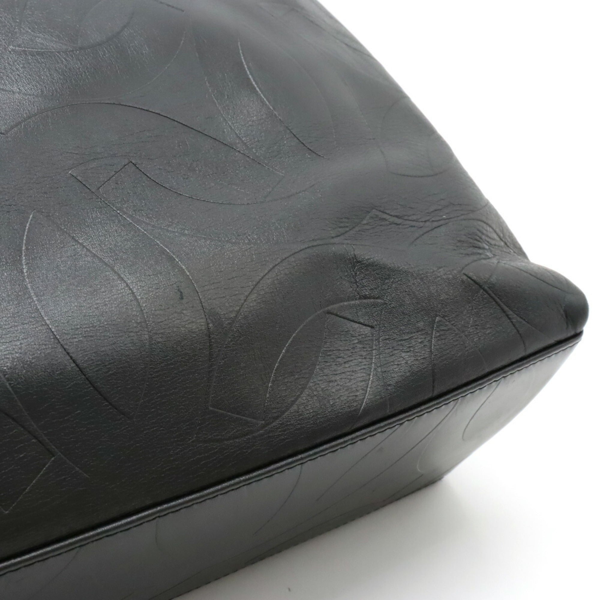 CHANEL Cocomark Tote Bag Shoulder Leather Black
