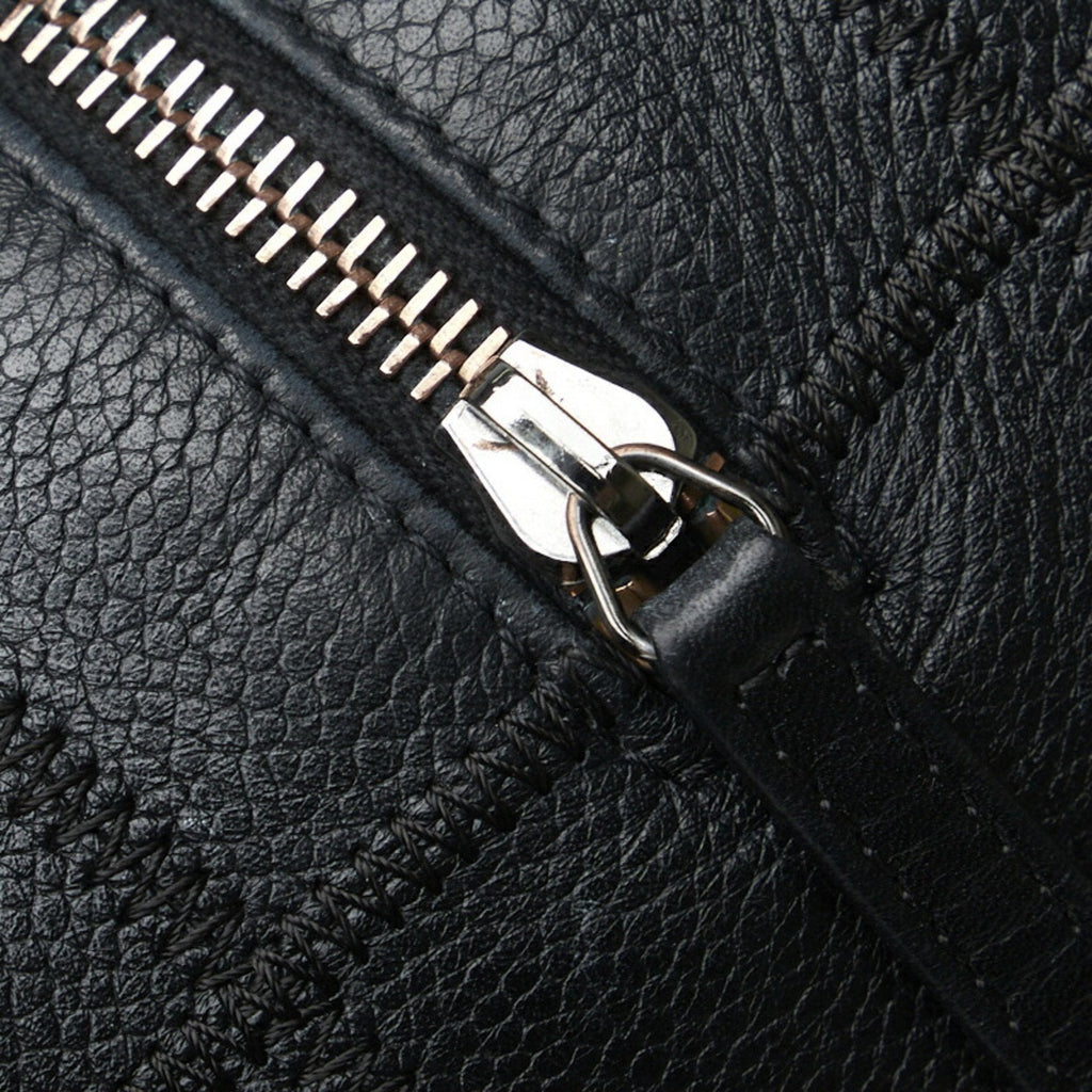 CHANEL Chocolate Bar Handbag Boston Bag Black Caviar Skin Ladies