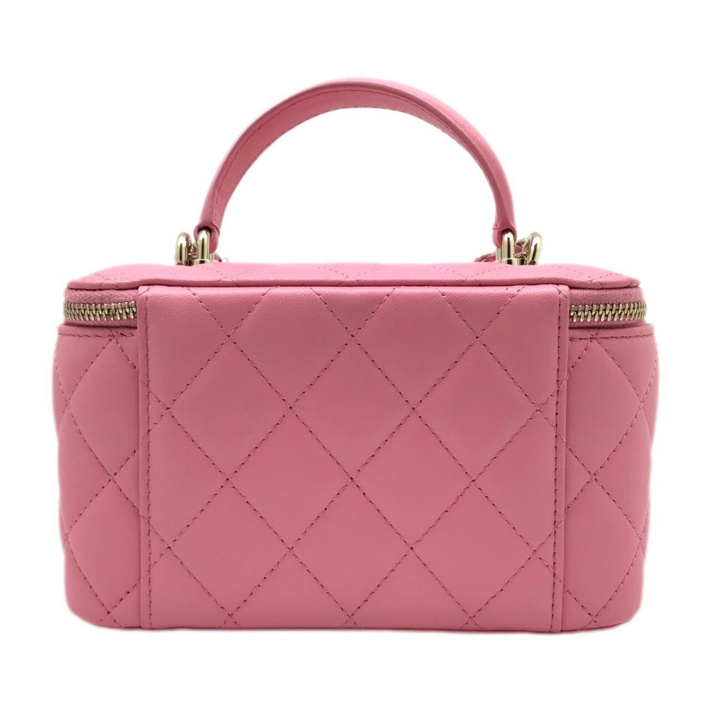 CHANEL Vanity Chain Bag AP2199 Lambskin Pink G Hardware Shoulder Women Men Unisex