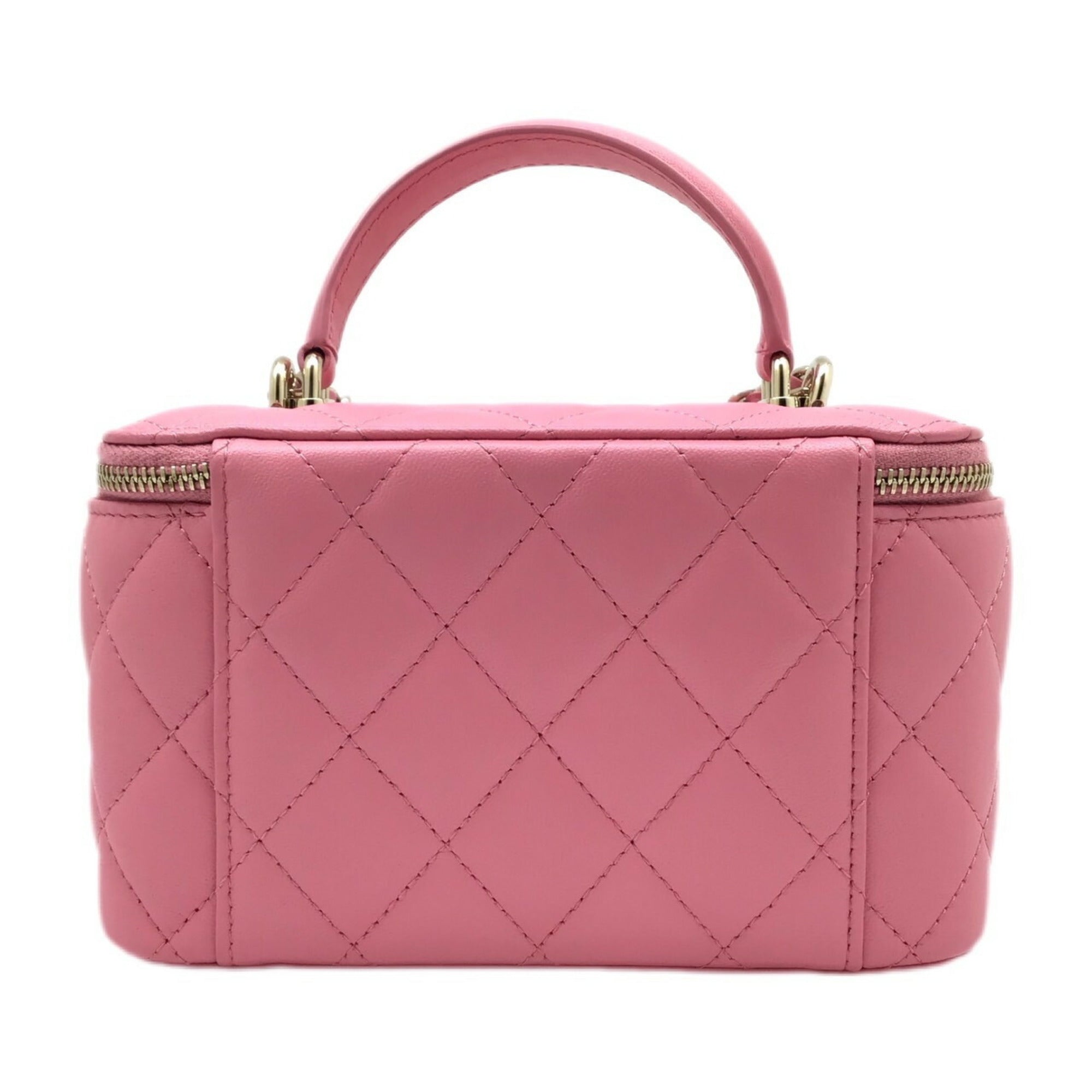 CHANEL Vanity Chain Bag AP2199 Lambskin Pink G Hardware Shoulder Women Men Unisex