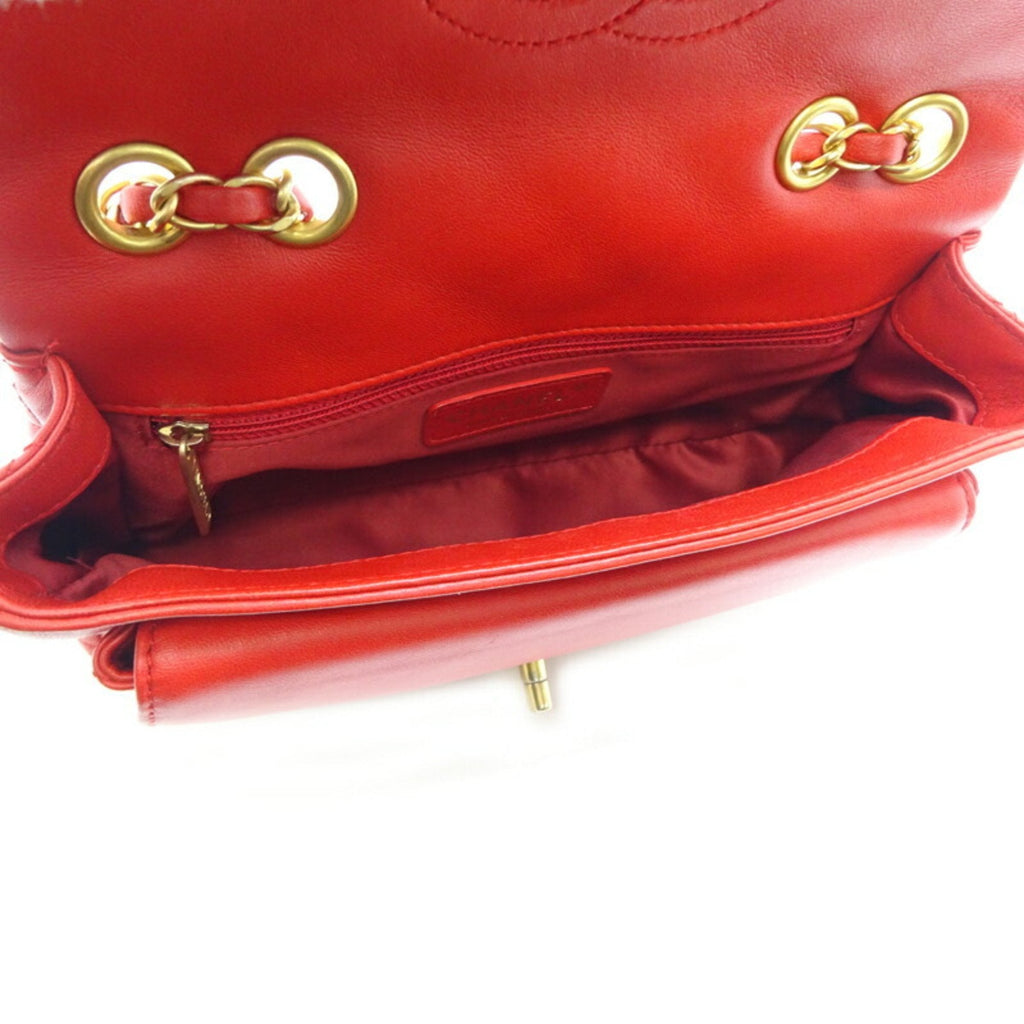 CHANEL Matelasse 23 Chain Shoulder Women's Bag Lambskin Red