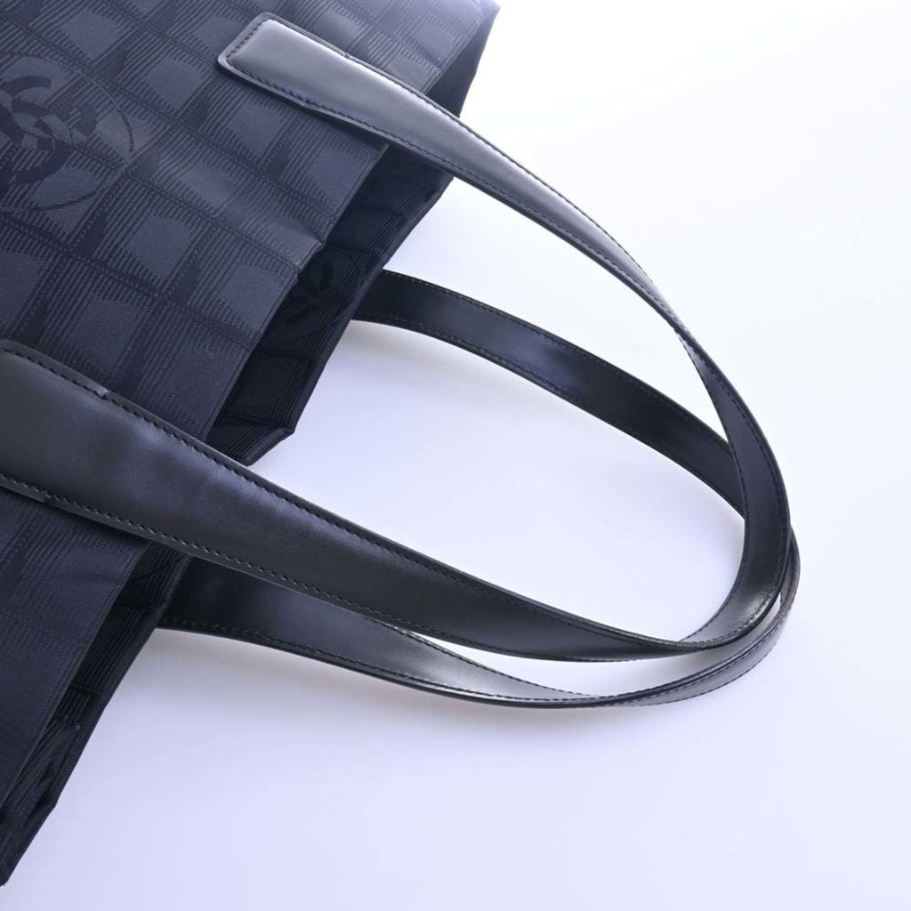 CHANEL Nylon New Line MM Tote Bag Black Ladies