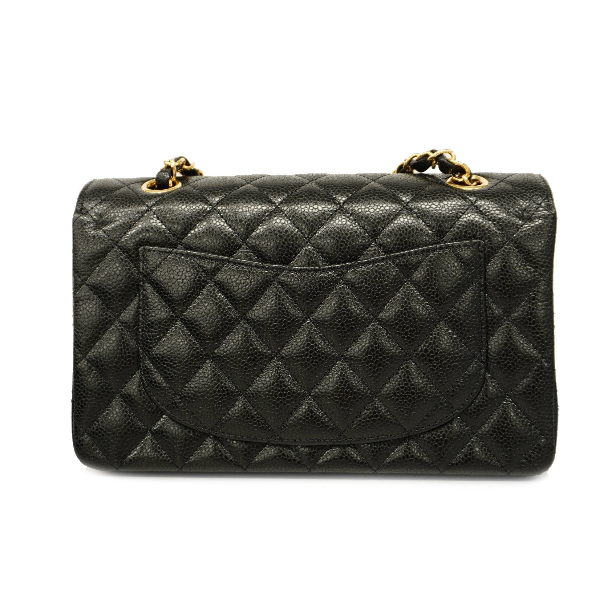CHANELAuth  Matelasse W Flap W Chain Women's Leather Shoulder Bag Black