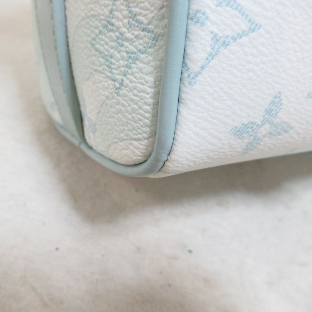 LOUIS VUITTON Aqua Garden Keepall Bandouliere Boston Bag Blue blue crystal Monogram Aqua Garden leather M22527