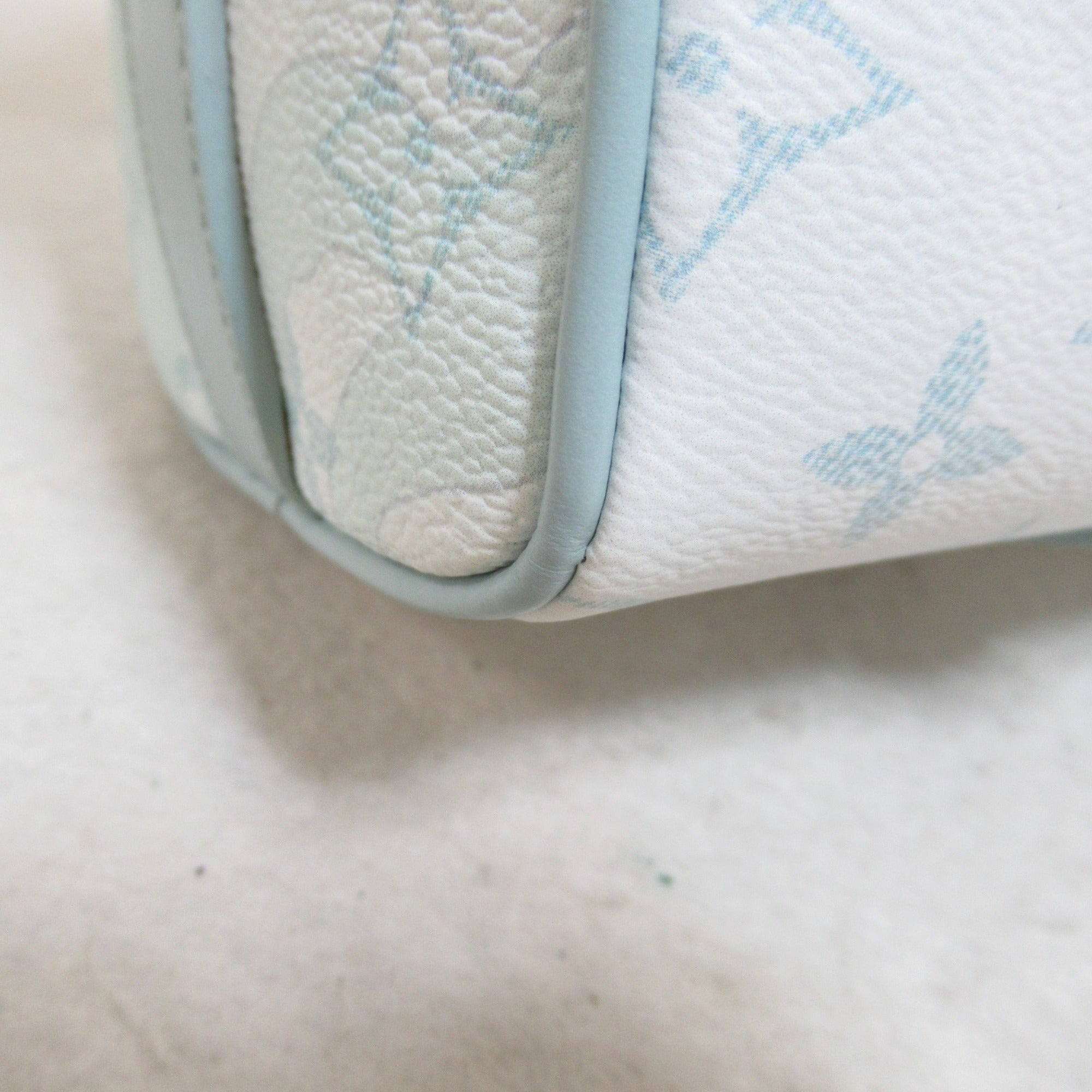LOUIS VUITTON Aqua Garden Keepall Bandouliere Boston Bag Blue blue crystal Monogram Aqua Garden leather M22527